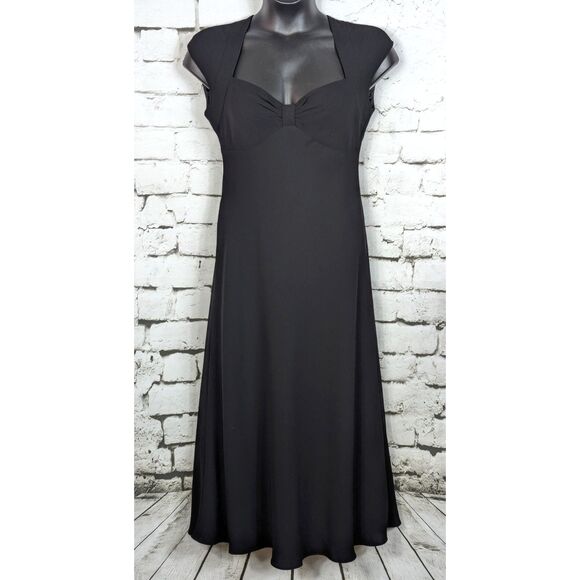 JONES NEW YORK Black Maxi Crepe Dress Special Occasion Elegant Classic Size 10 - Picture 1 of 5